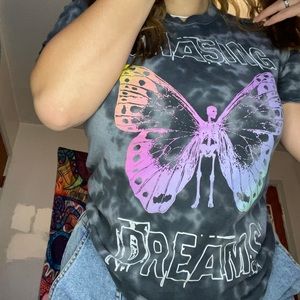 Tie dye butterfly skeleton shirt🦋